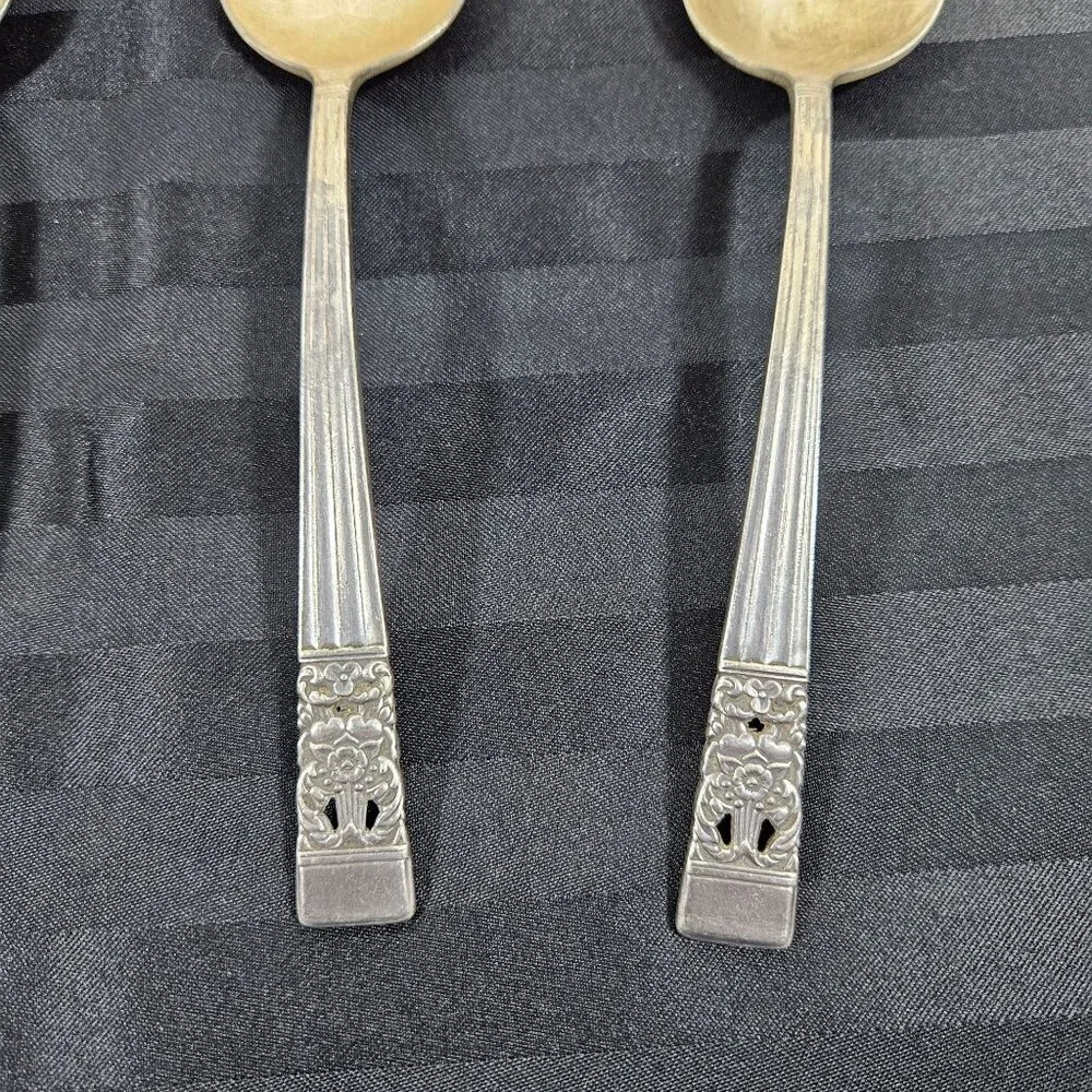 Vintage‎ Oneida Community Plate Serving Spoons Coronation Pattern Set of 4
